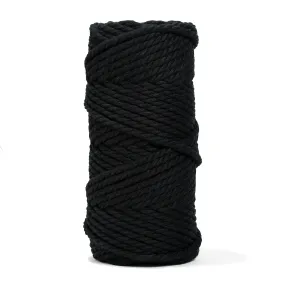 COTTON ROPE ZERO WASTE 5 MM - 3 PLY - BLACK COLOR