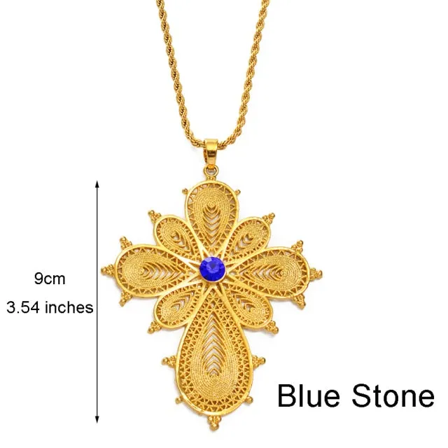 Ethiopian Big Cross Pendant Necklaces