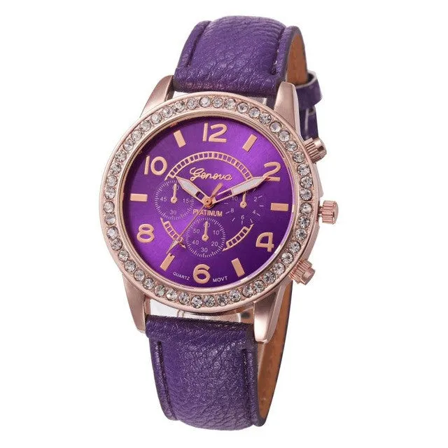 Fashion Crystal Geneva Womens Watches
