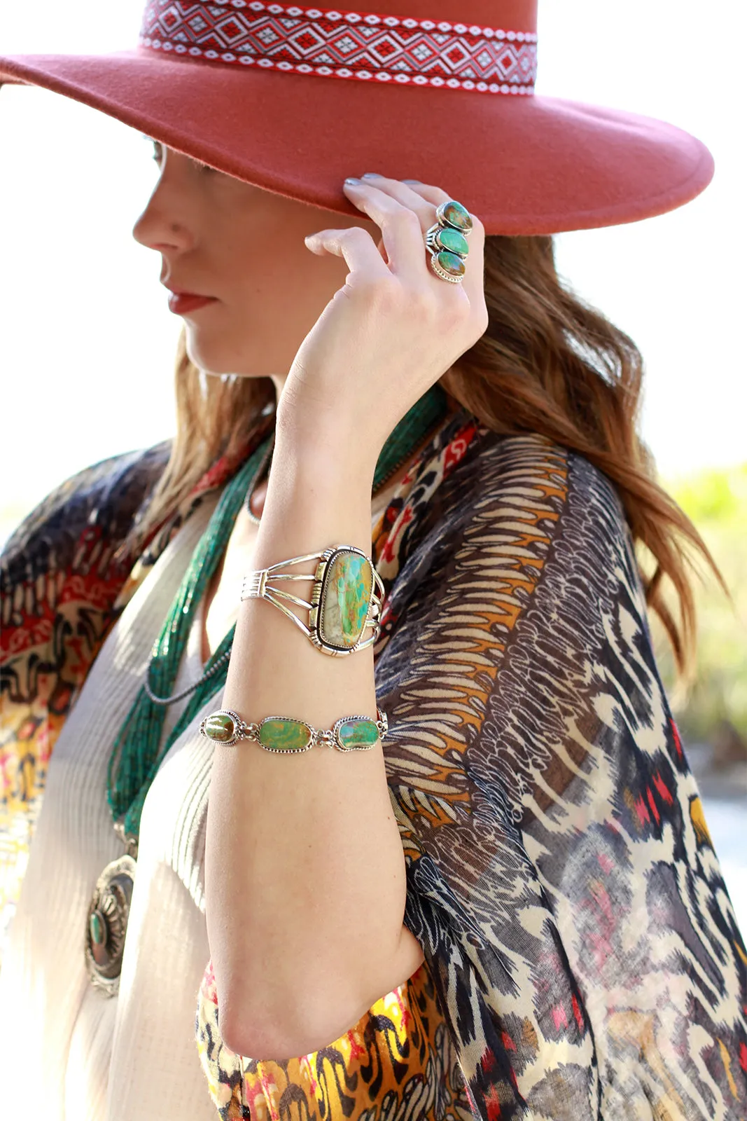 Florence Tahe Golden Green Turquoise Link Bracelet