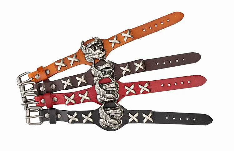 Genuine Leather Bracelets Cool Eagle fashion Men Women Bracelet Rock Punk Style Bracelet