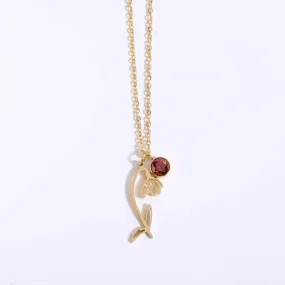 JANUARY Birth Flower Necklace | Gold Plated Birthstone Necklace | Gifts for Her | Custom Flower Necklace | Charm Necklace | Women's Gift