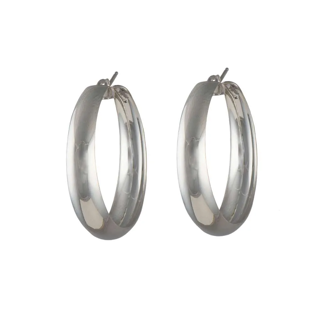 Large Silver Hoop Earrings