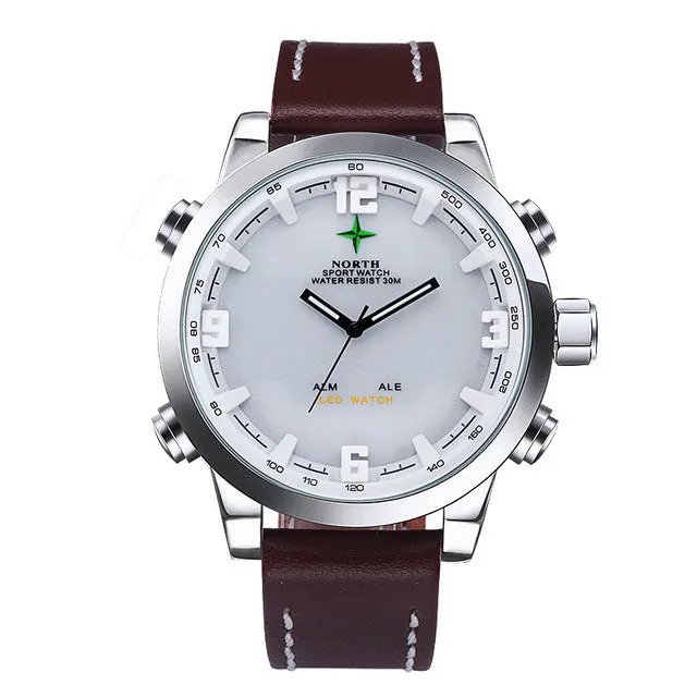 Men Led Digital Watch Military Male Sports Watch Analog Digital-watch LED Stainless Steel Outdoor Quartz Men Watches 2017 Whatch