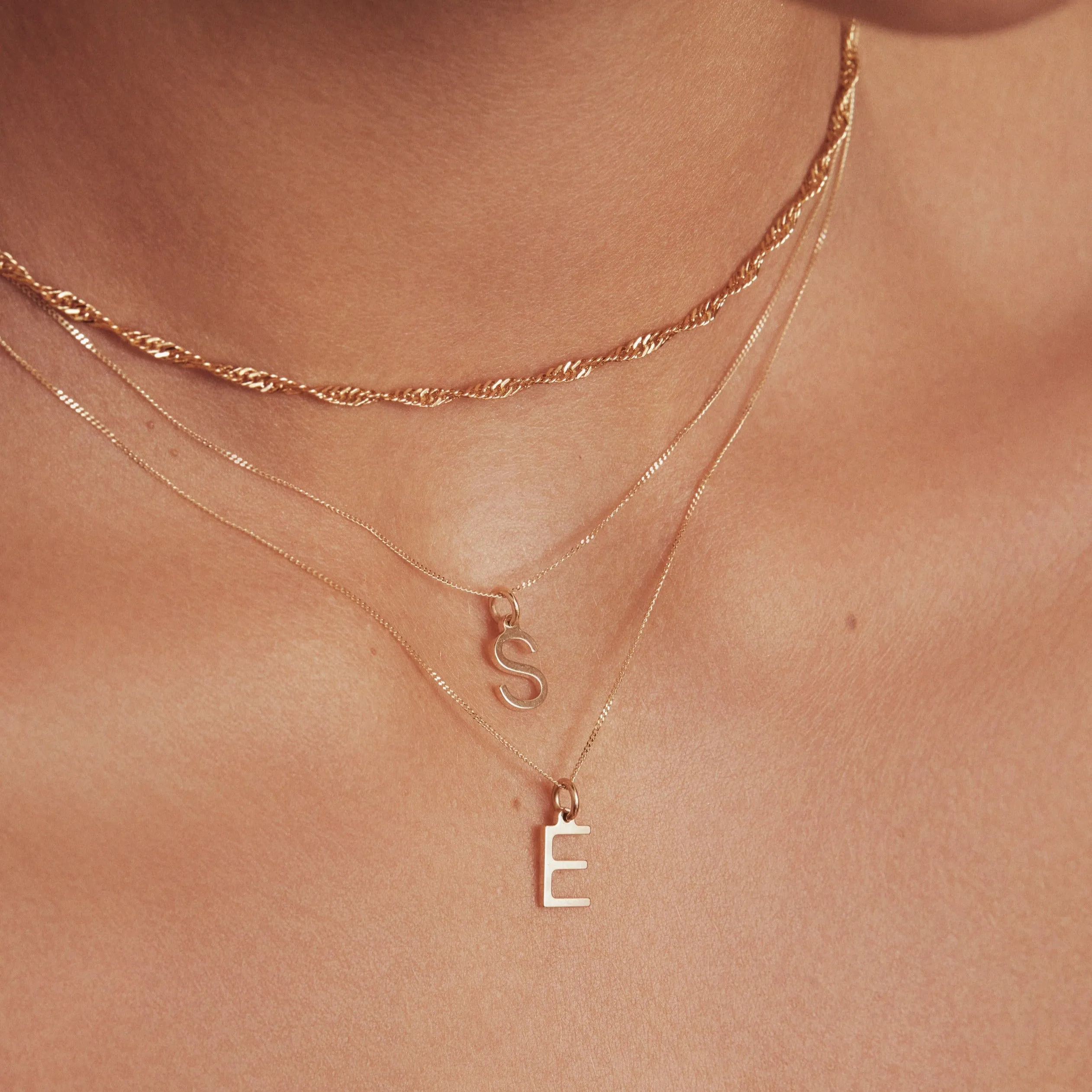 Silver Initial Letter Necklace
