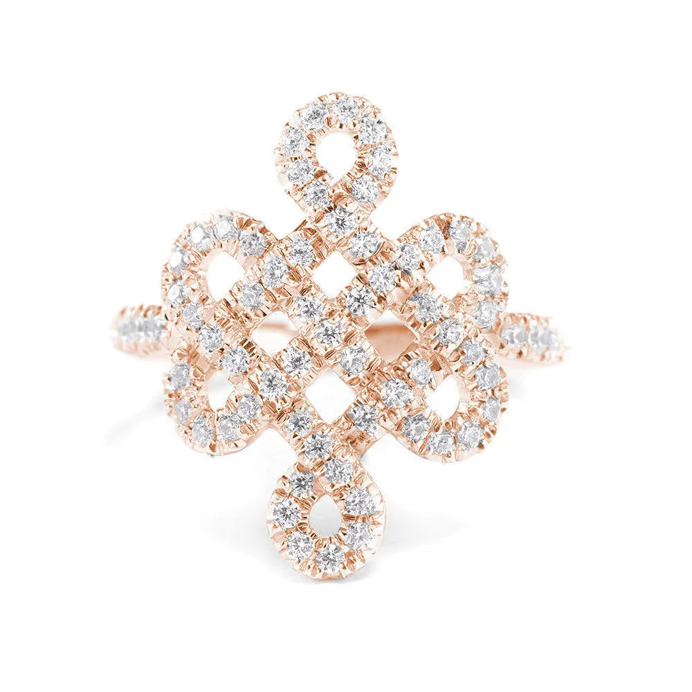 Tibetan endless love Knot Lace Diamond Ring ♥
