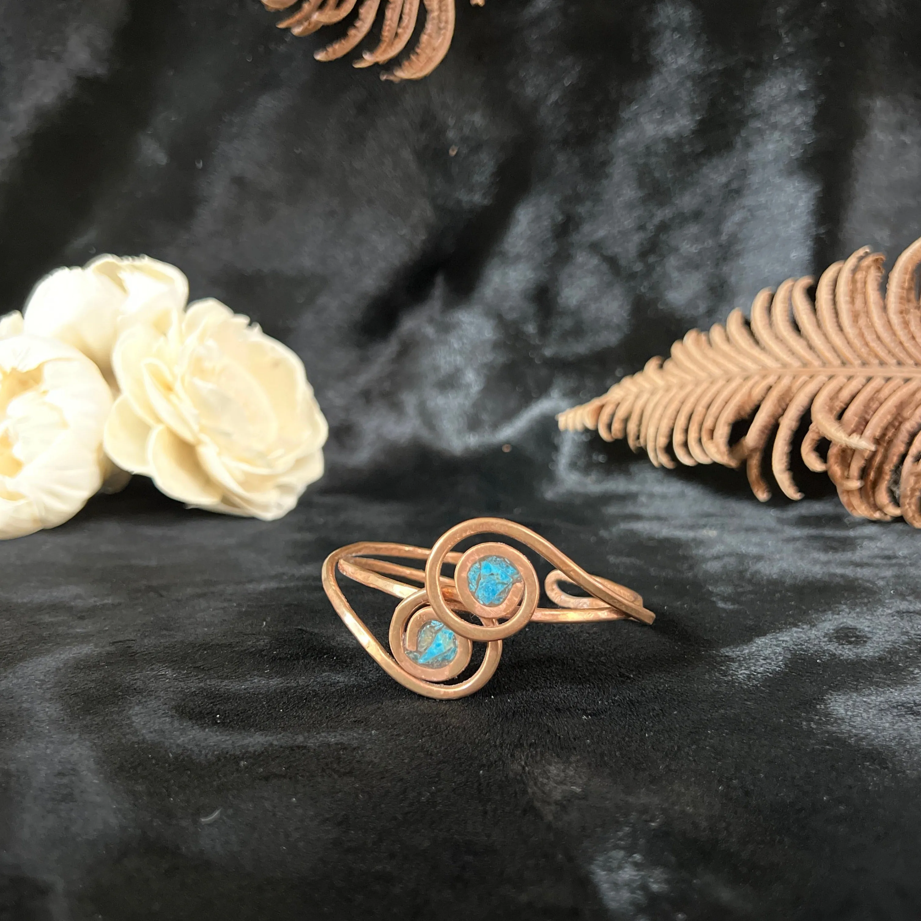 Turquoise Symmetrical Swirl Cuff Bracelet